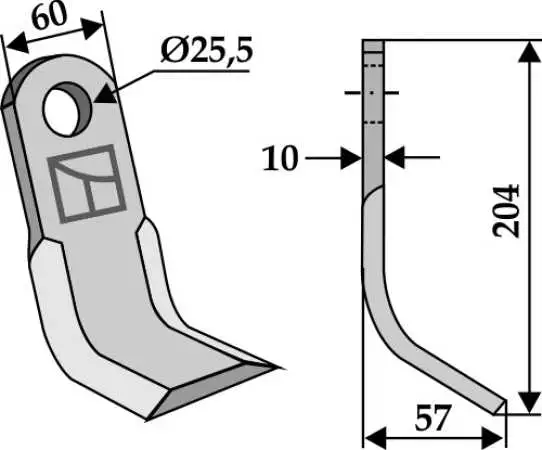 Y-Messer 204x60mm